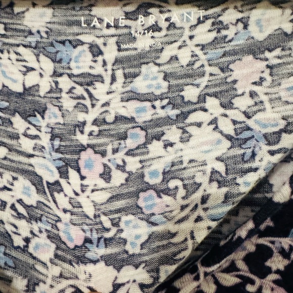 Lane Bryant Floral V-Neck Blouse - Black and White - Picture 5 of 8